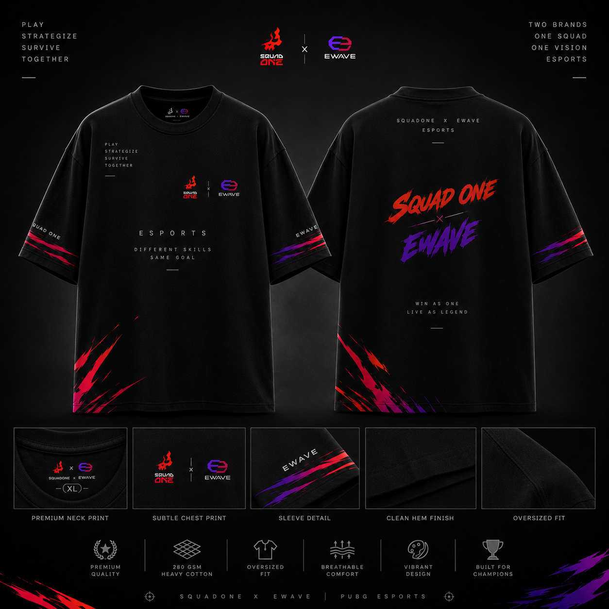 S1VE × SQUAD ONE 'Blackout Edition' Oversized Tee
